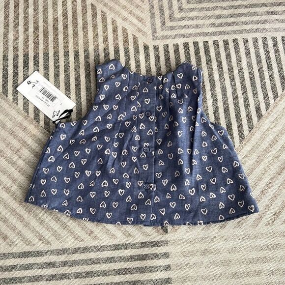 PIPPA & JULIE | Blue | SWINGY HEART CHAMBRAY COTTON TOP - Picture 4 of 4